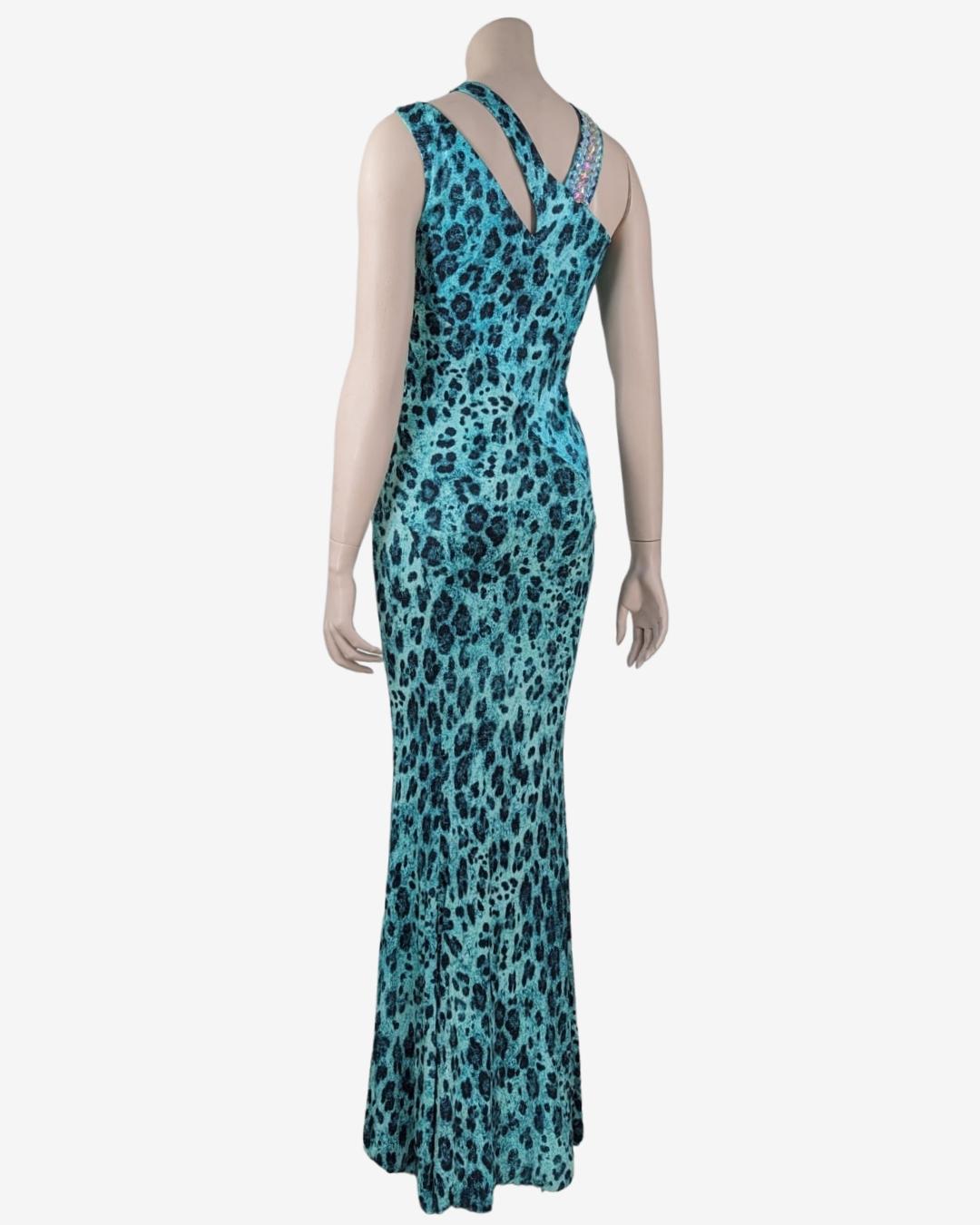 Maxi vestido con estampado animal de la Colección Otoño 2012 Azul en venta