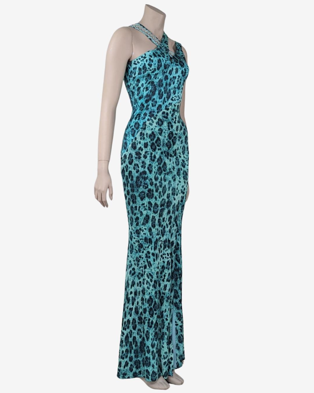 Maxi vestido con estampado animal de la Colección Otoño 2012 en Excelente estado para la venta en GOUVIEUX, FR