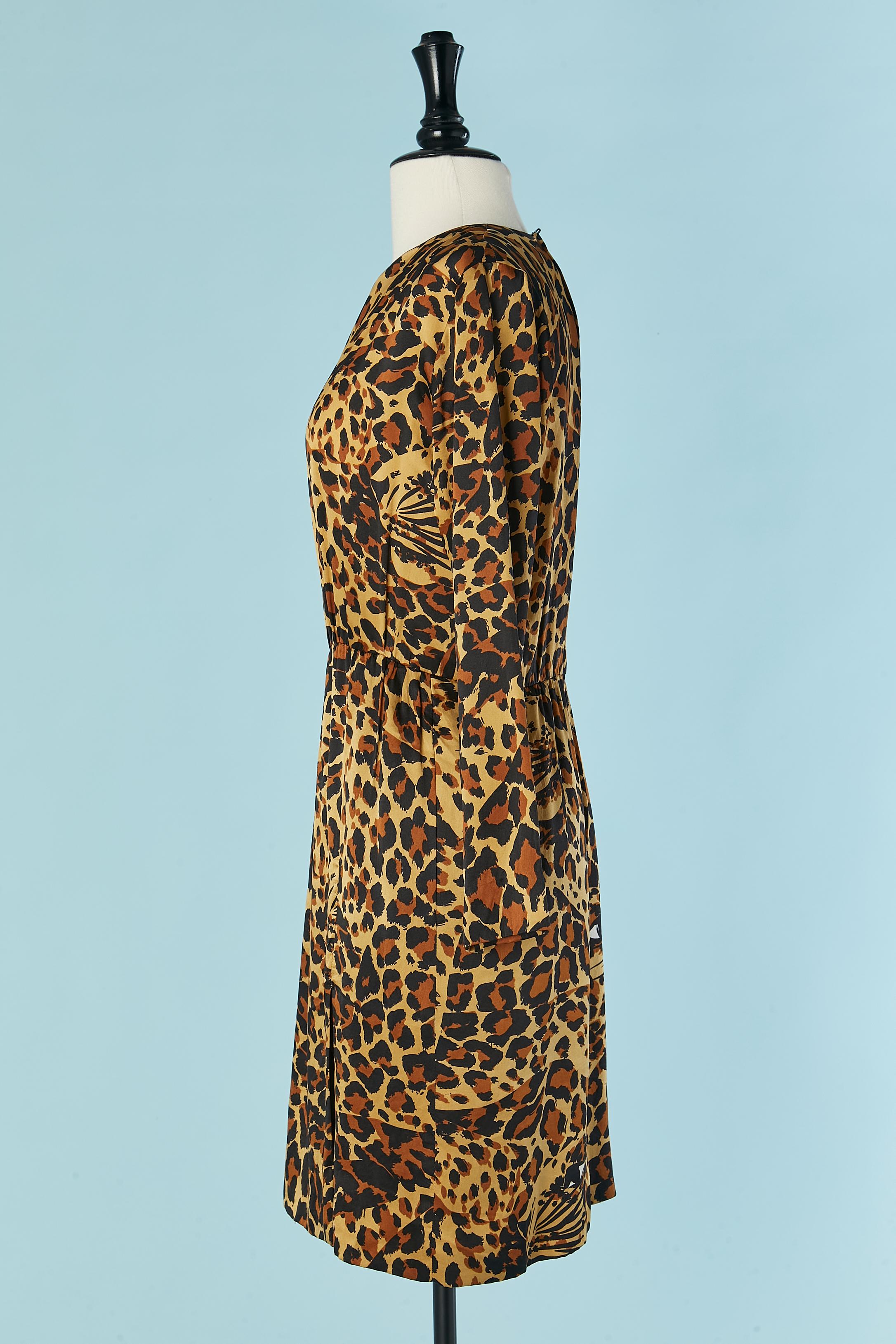 Animal print cocktail dress Saint Laurent Rive Gauche In Good Condition For Sale In Saint-Ouen-Sur-Seine, FR