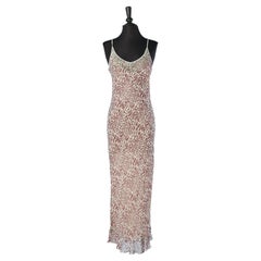 Animal print evening dress with beadwork around the neckline Blumarine