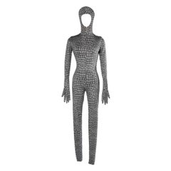 Animal print jersey jumpsuit with hood and gloves Chantal Thomass