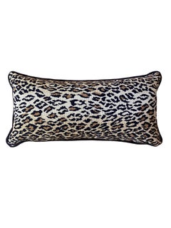 Custom leopard print lumbar throw pillow