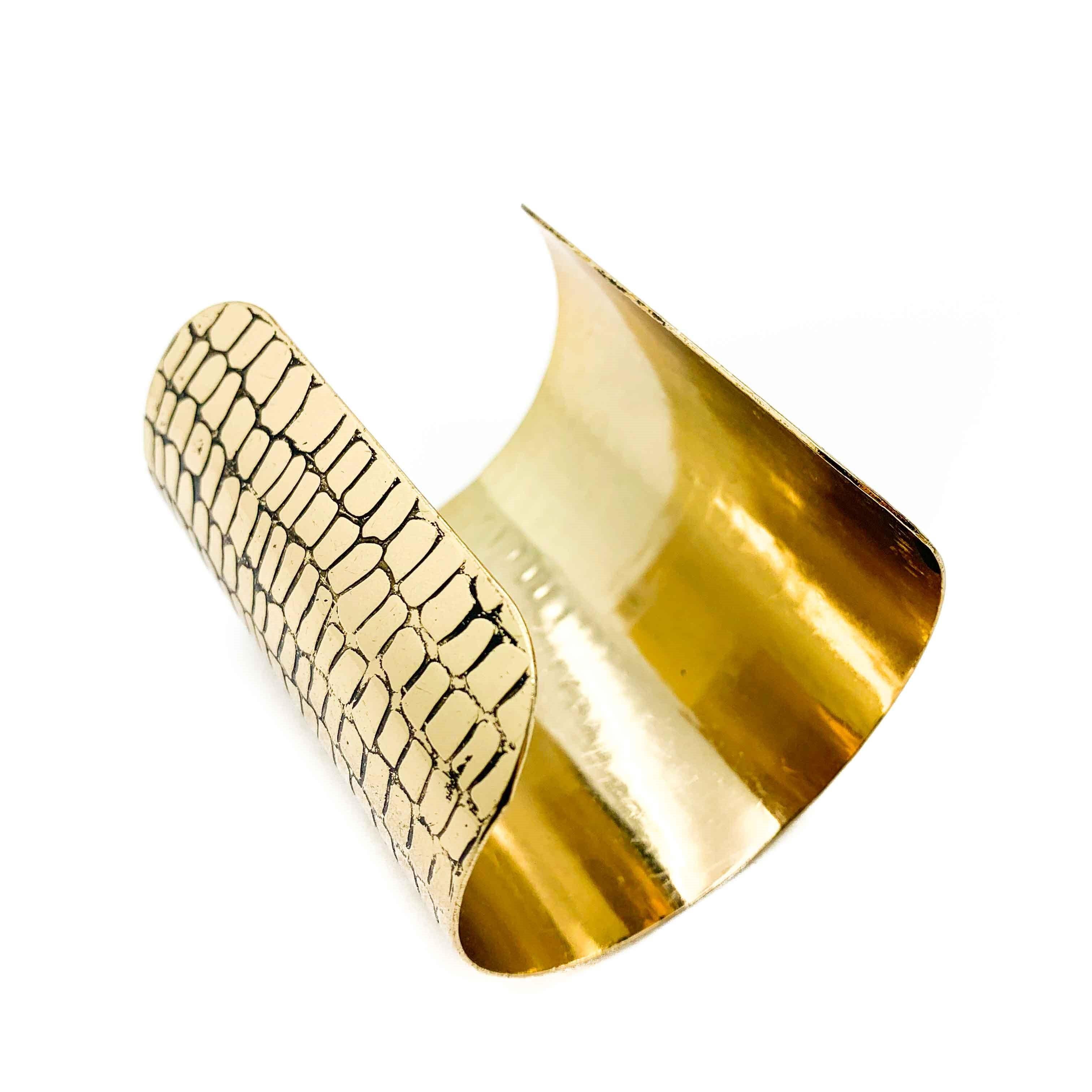 Women's Animal Print Statement Gold Amulet Cuff For Sale