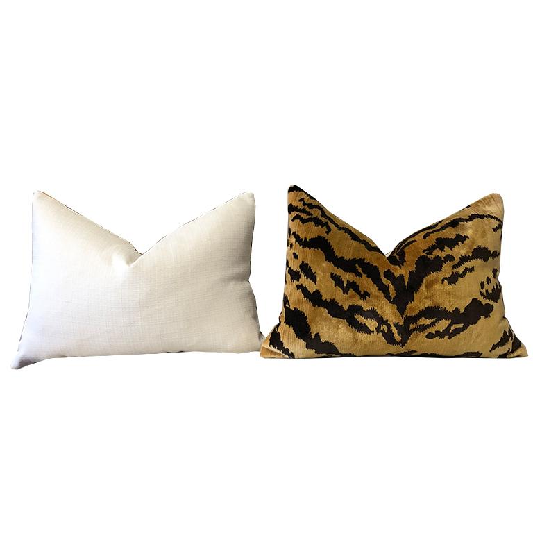 tiger print lumbar pillow