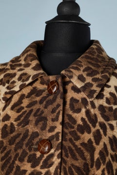 Animal printed "A" line wool and cashmere coat Gaetano Navarra
