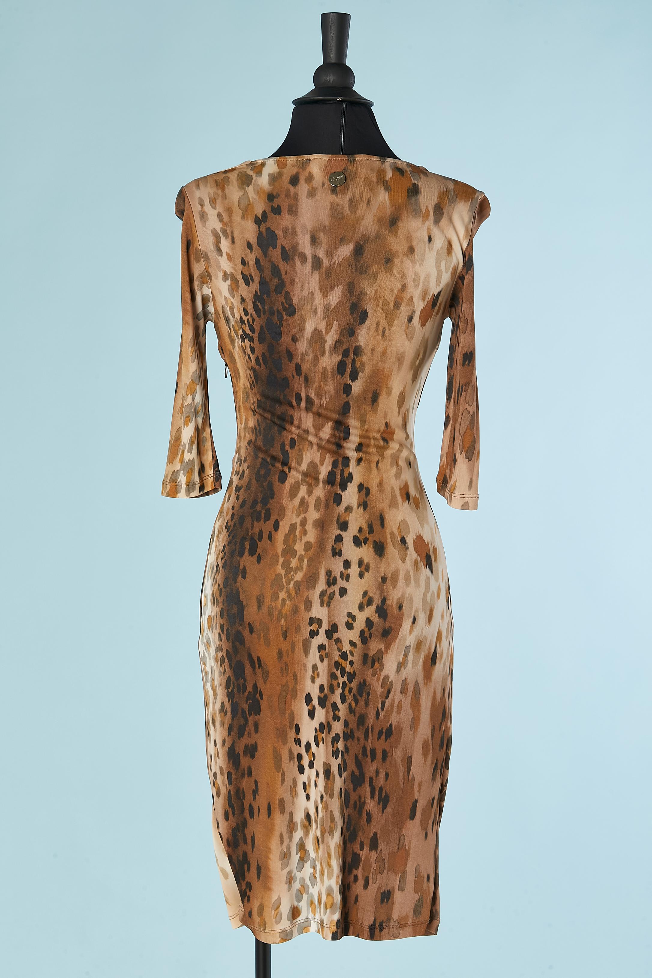Robe de cocktail imprimée animalière avec détails perlés Blugirl by Blumarine  Pour femmes en vente