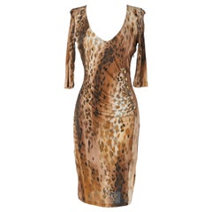 Abito da cocktail con stampa animalier e dettagli in perline Blugirl di Blumarine
