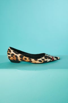 Tiermuster bedruckter Stoffballerine mit Metallic-Marke "I LOVE DIOR" auf dem Oberteil von Dior