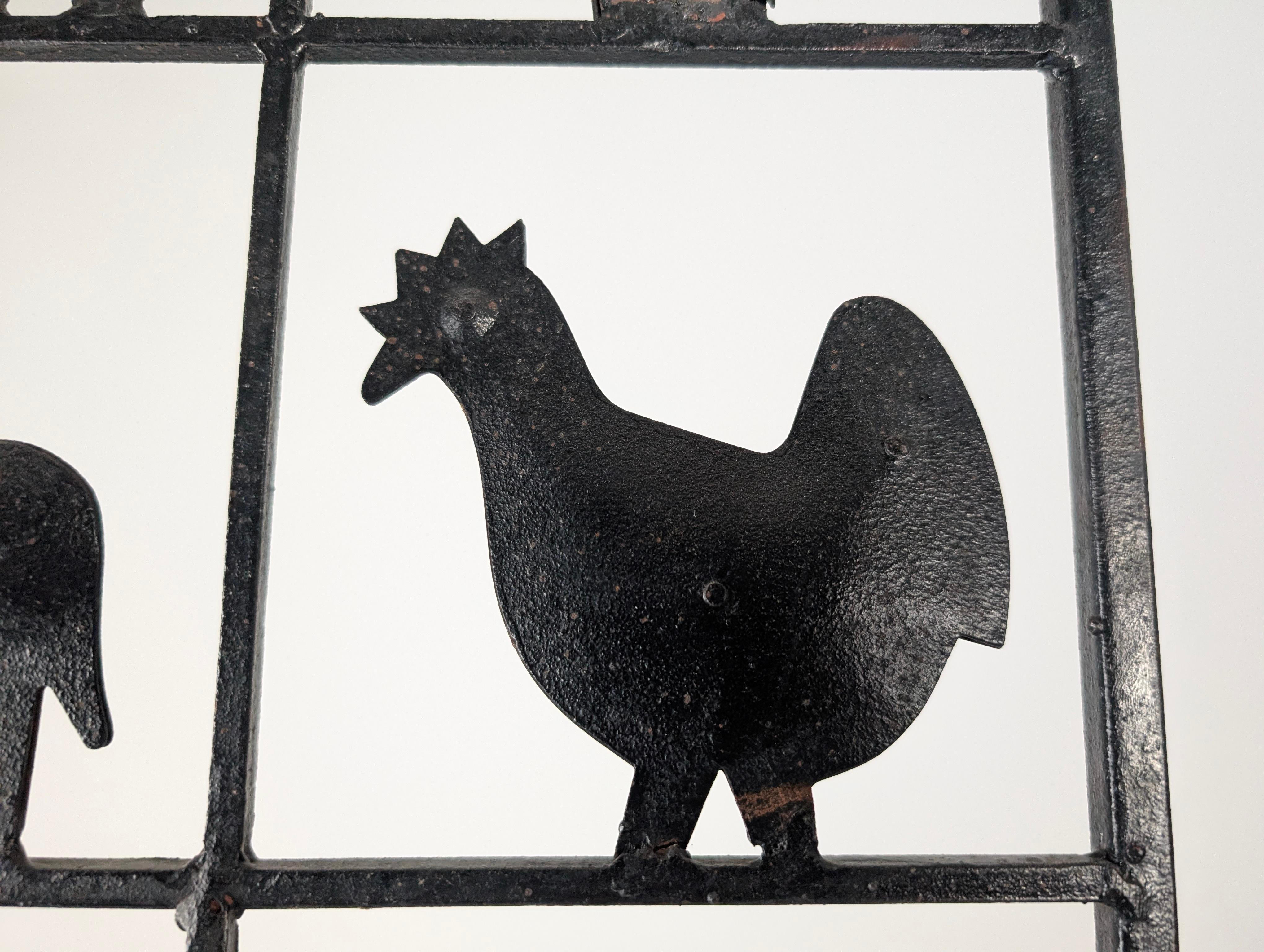 Animal Screen by Atelier Marolles and Jean Touret in Wrought Iron 1950s For Sale 6