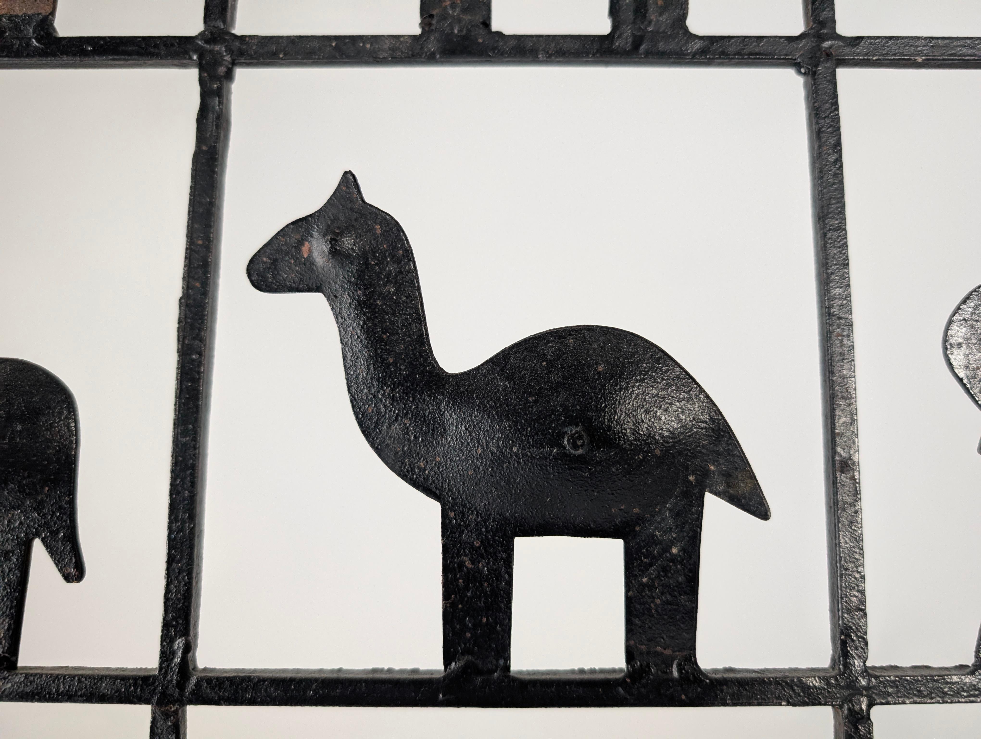 Animal Screen by Atelier Marolles and Jean Touret in Wrought Iron 1950s For Sale 7