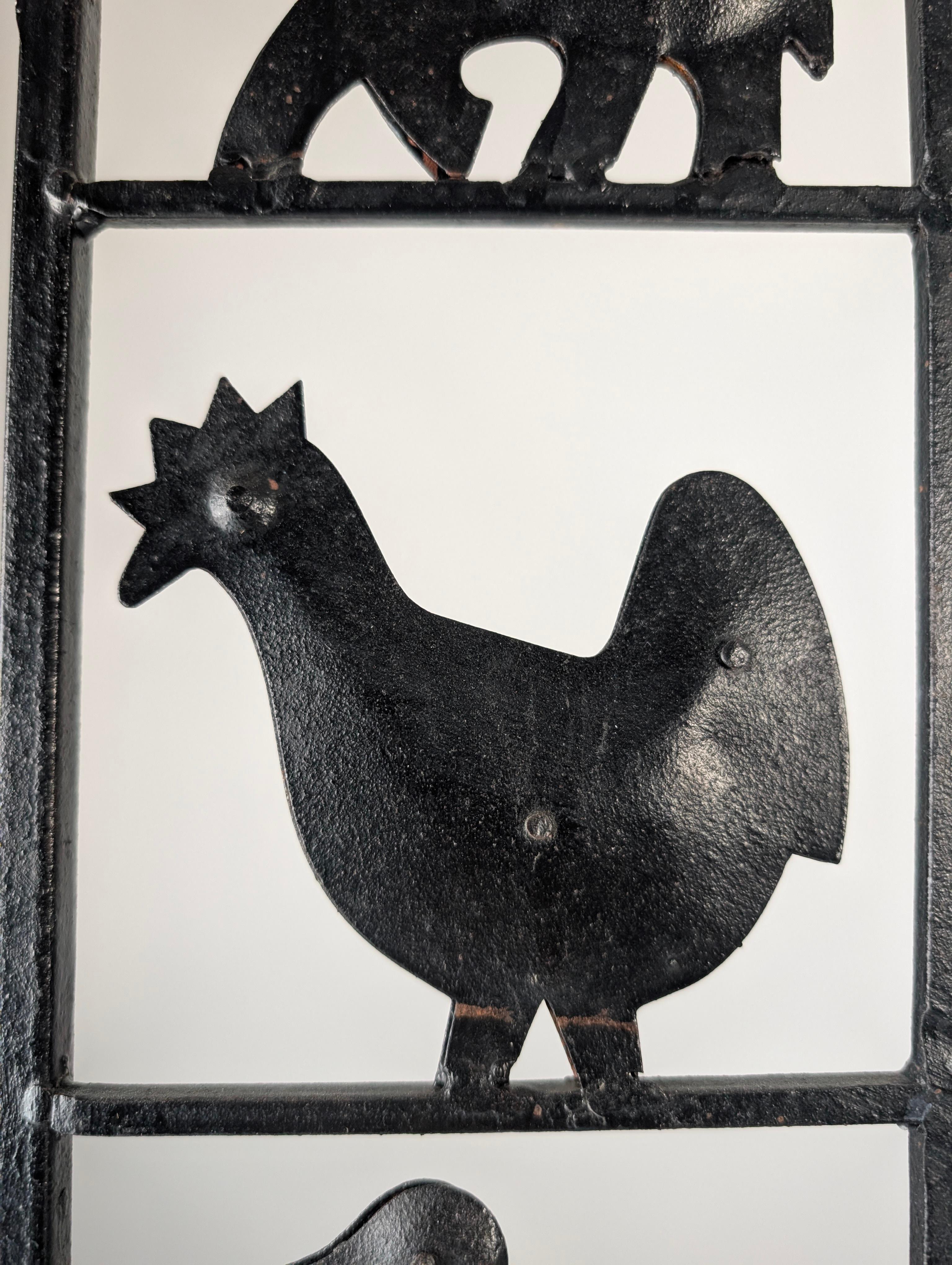 Animal Screen by Atelier Marolles and Jean Touret in Wrought Iron 1950s For Sale 3