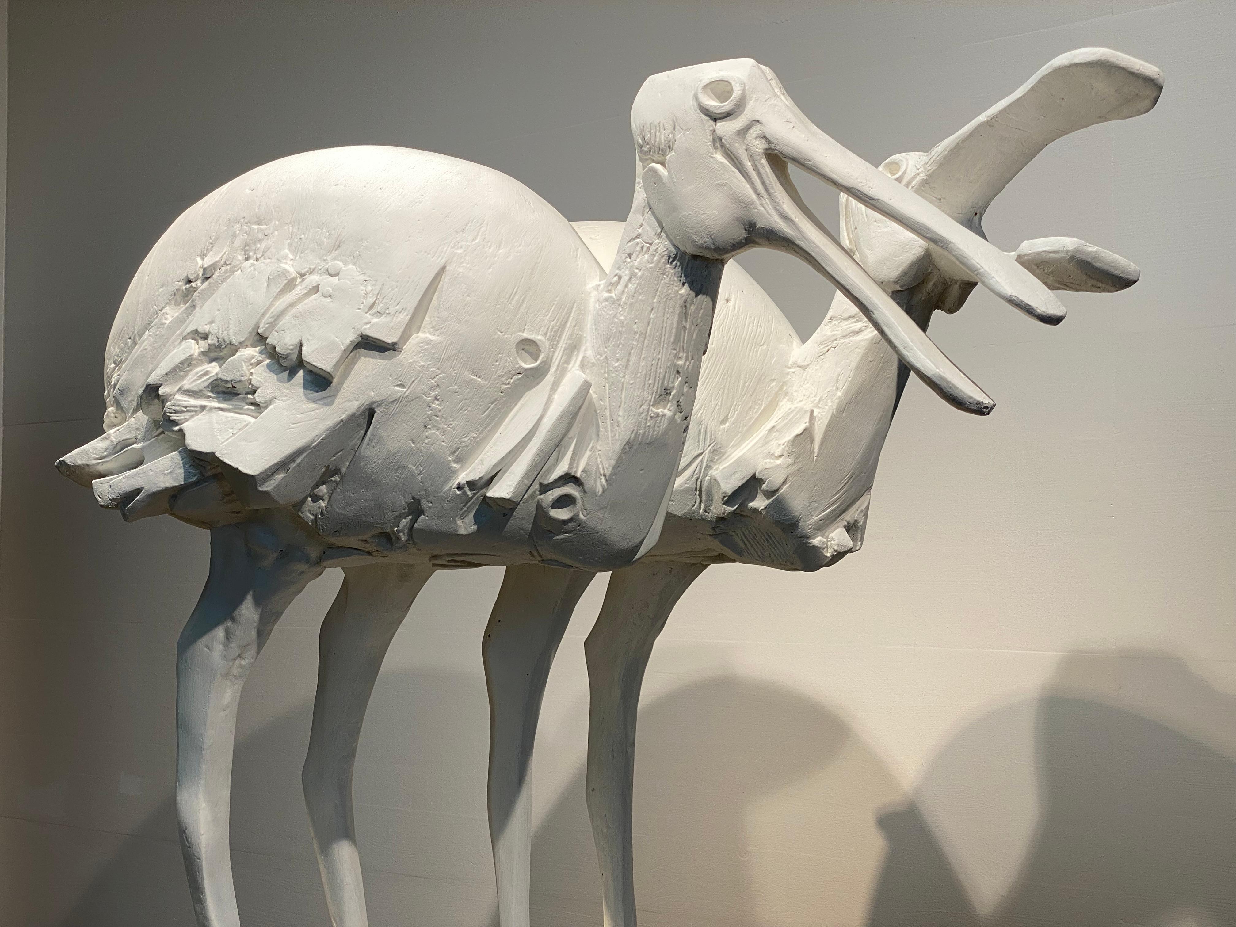 Scultura animale di 2 uccelli goletta in vendita 4
