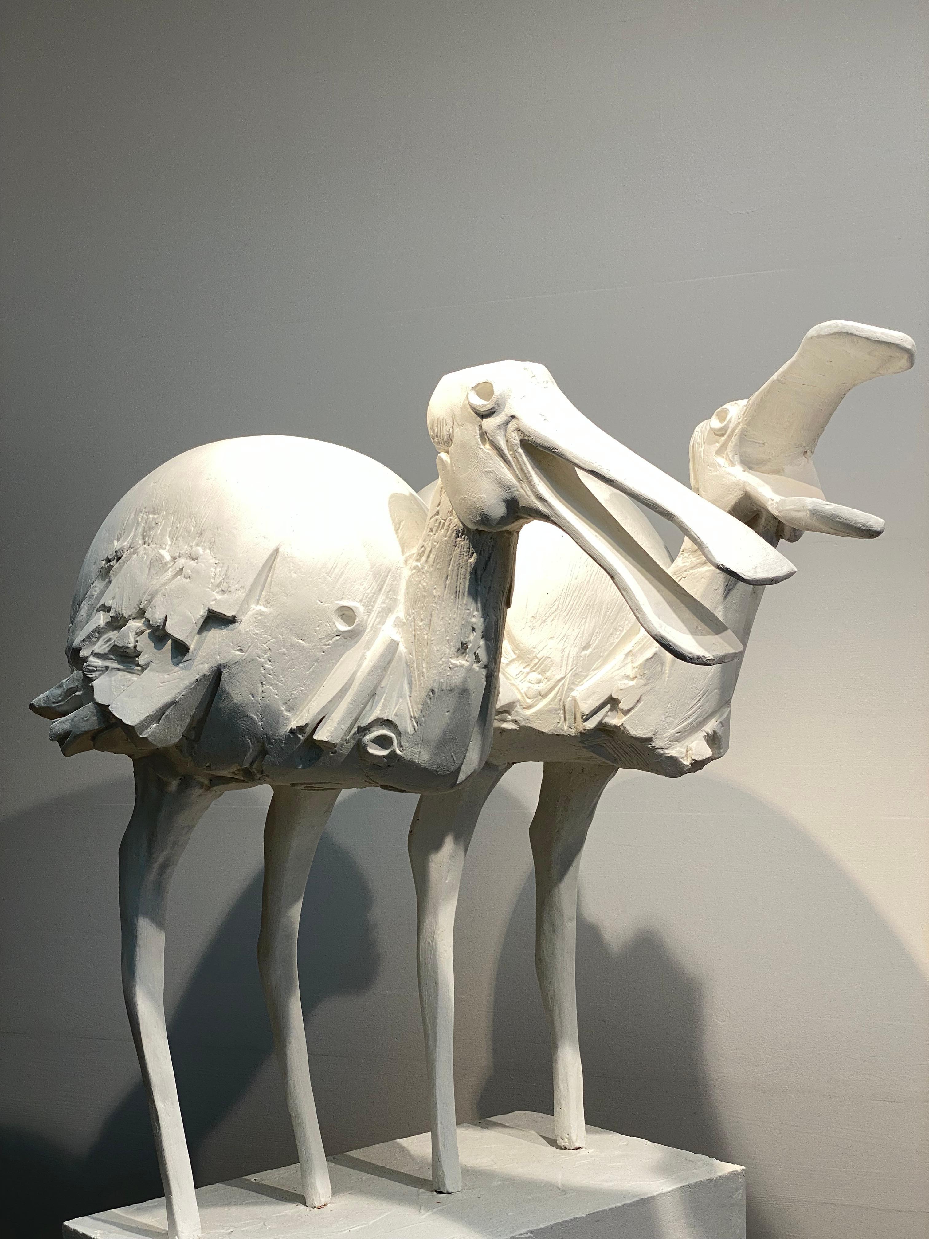 Scultura animale di 2 uccelli goletta in vendita 10