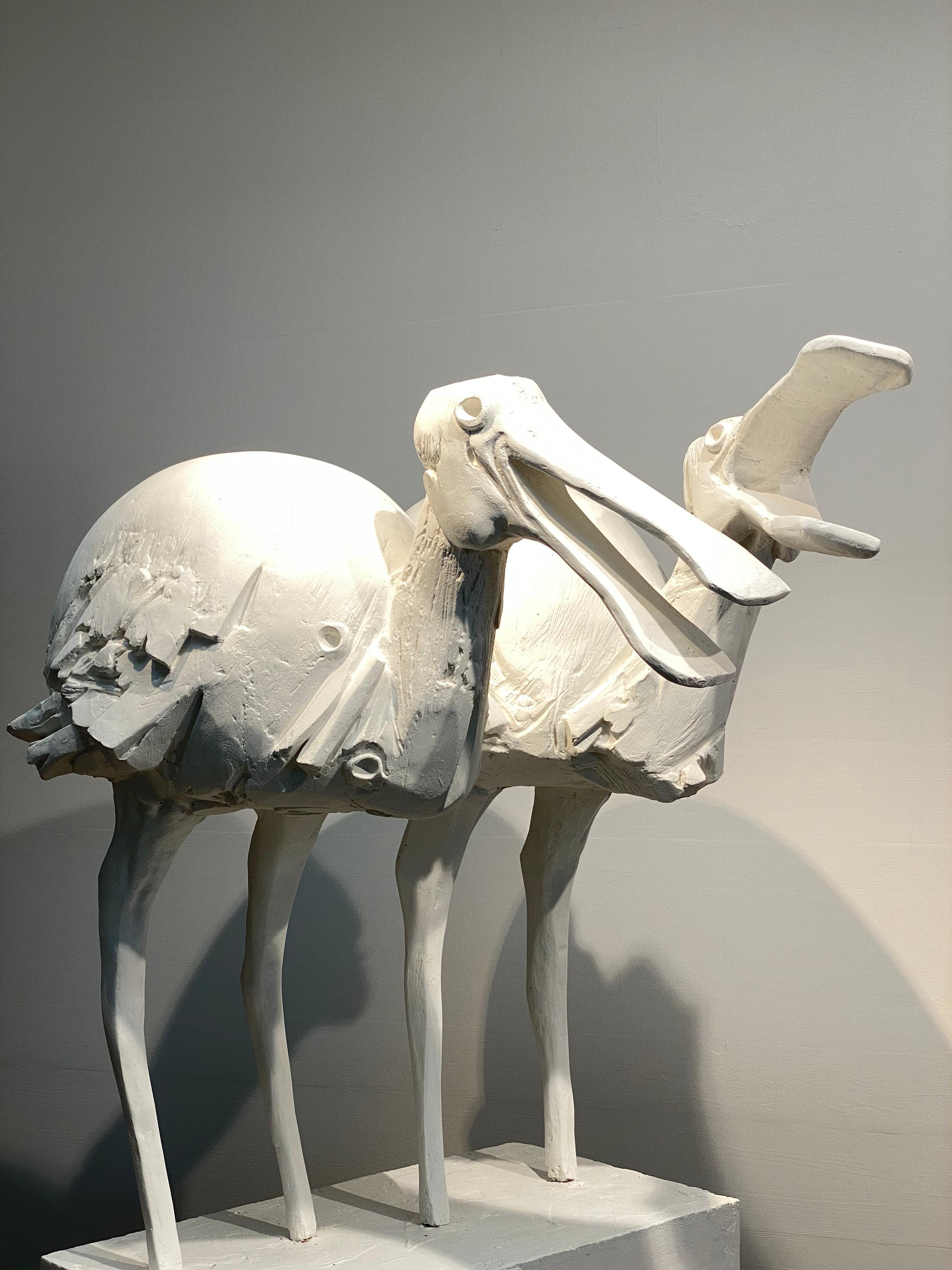 Scultura animale di 2 uccelli goletta in vendita 11