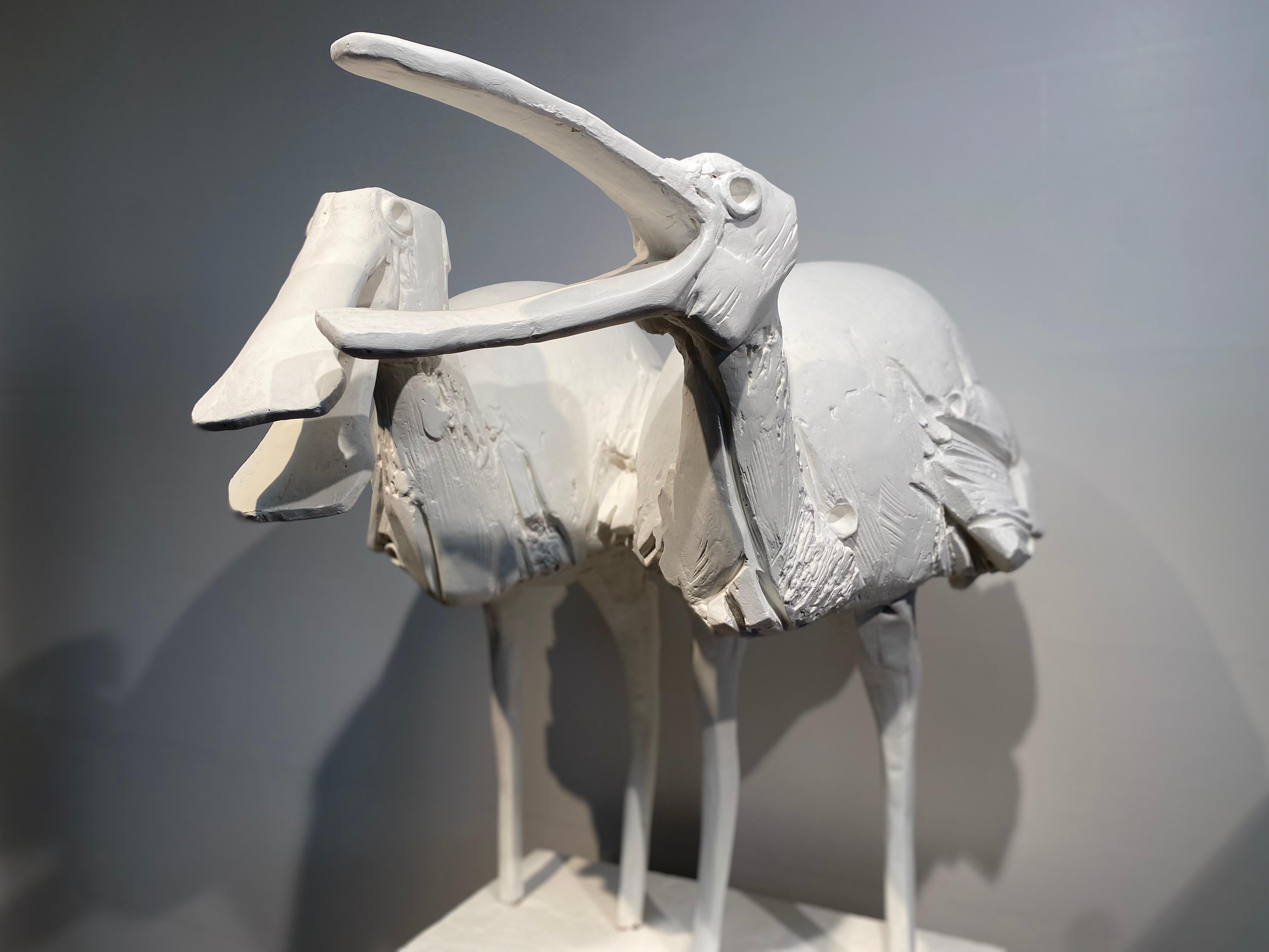 Scultura animale di 2 uccelli goletta In condizioni buone in vendita a Schellebelle, BE