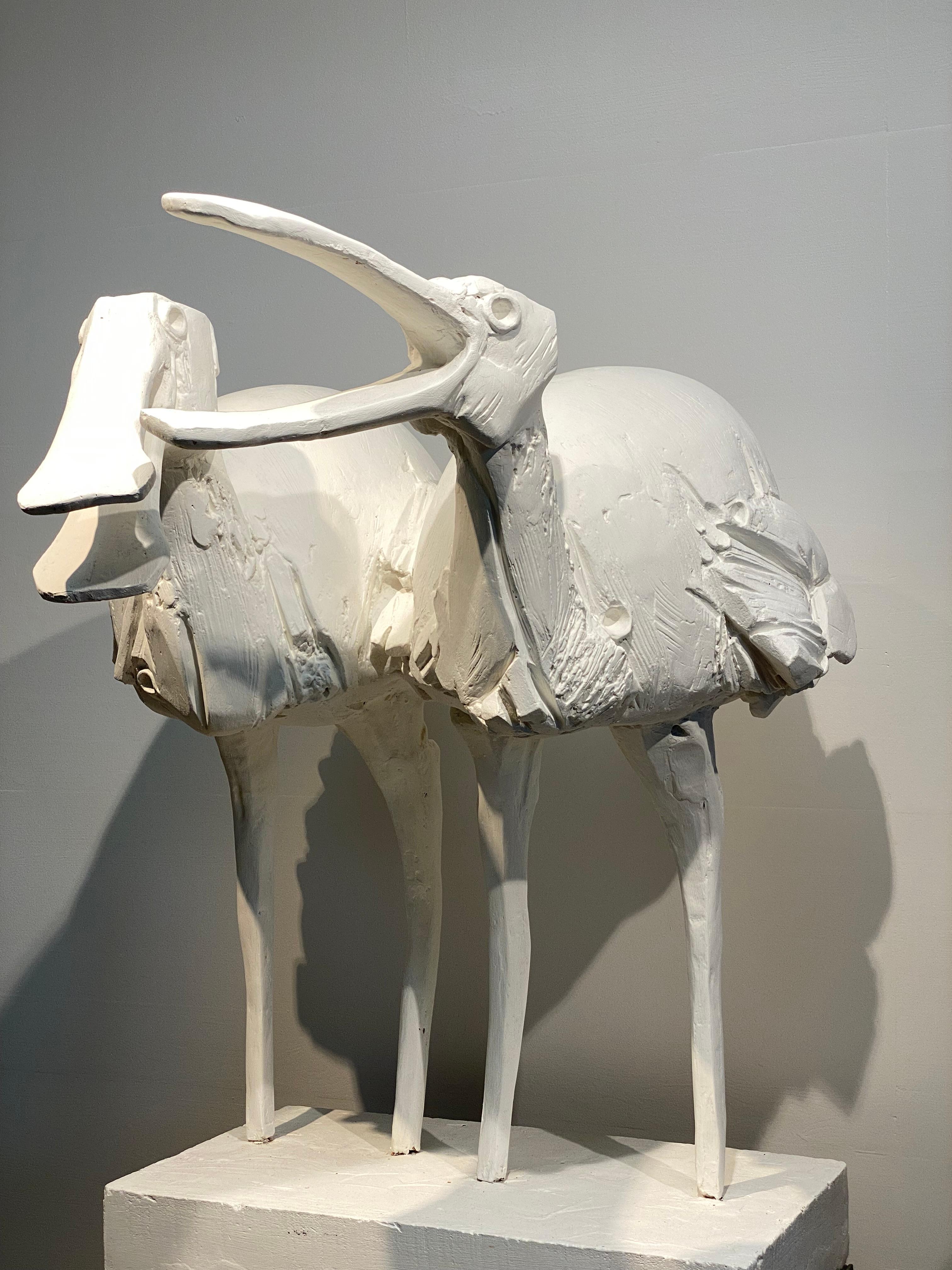 XX secolo Scultura animale di 2 uccelli goletta in vendita