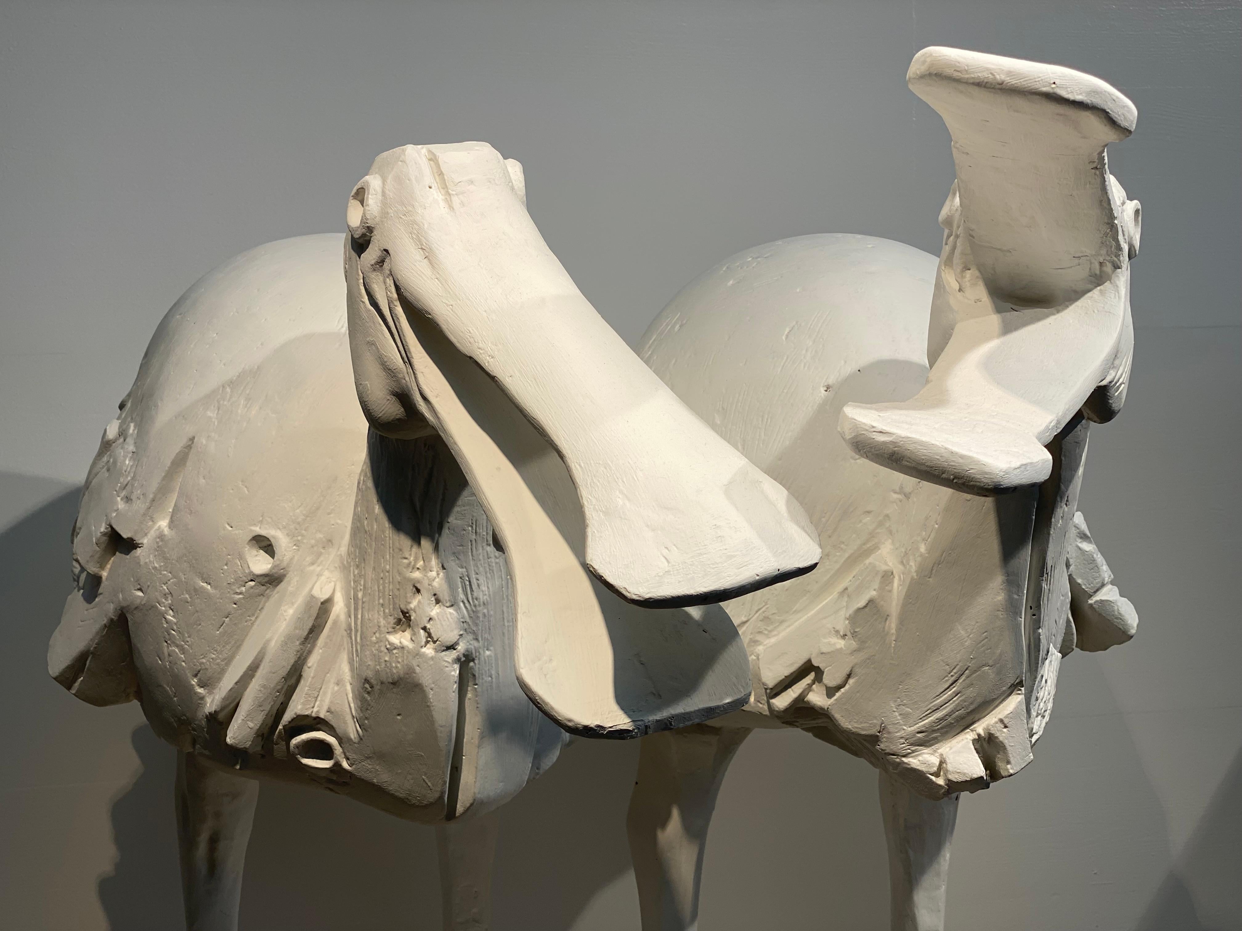 Intonaco Scultura animale di 2 uccelli goletta in vendita