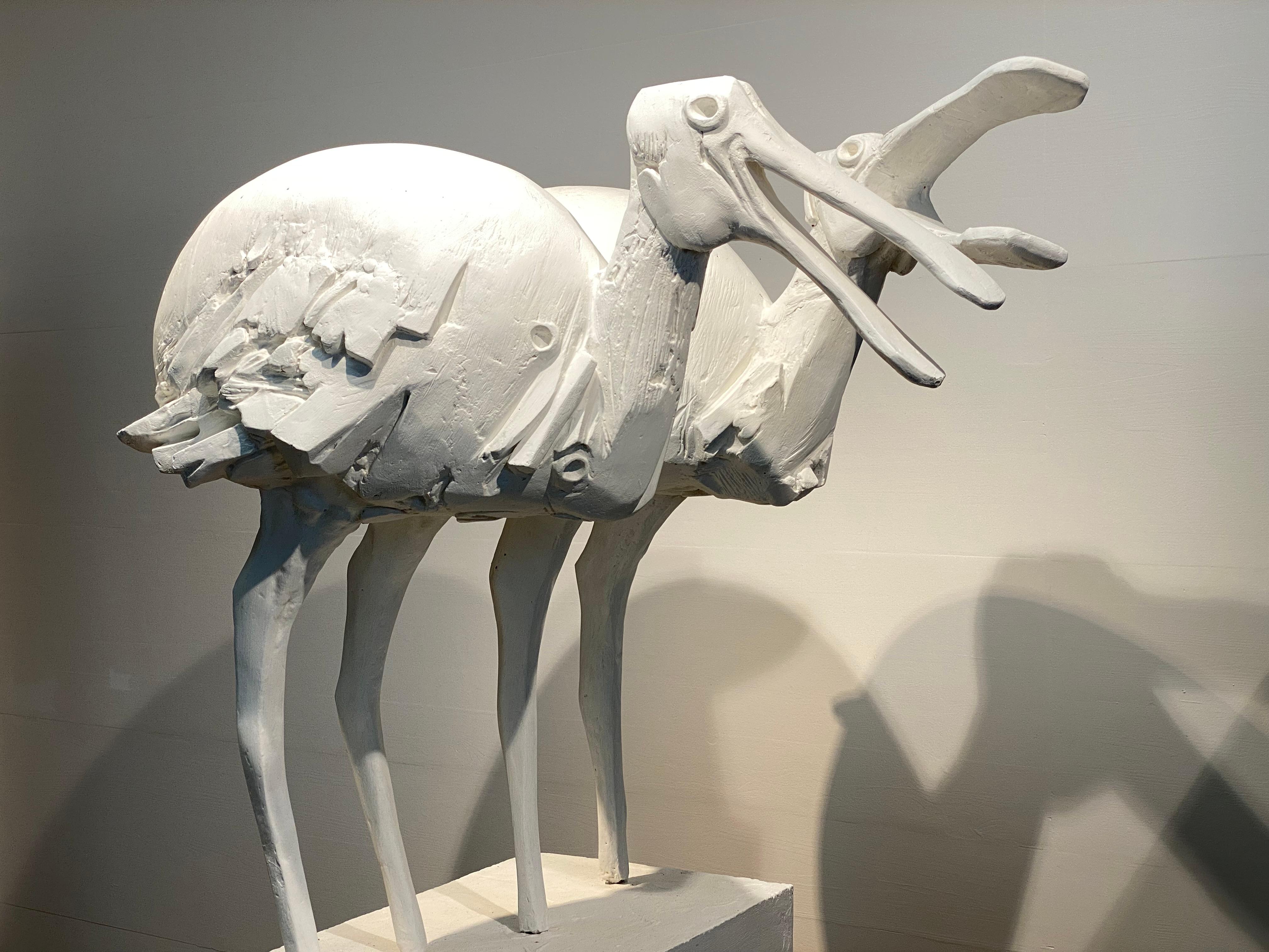 Scultura animale di 2 uccelli goletta in vendita 1