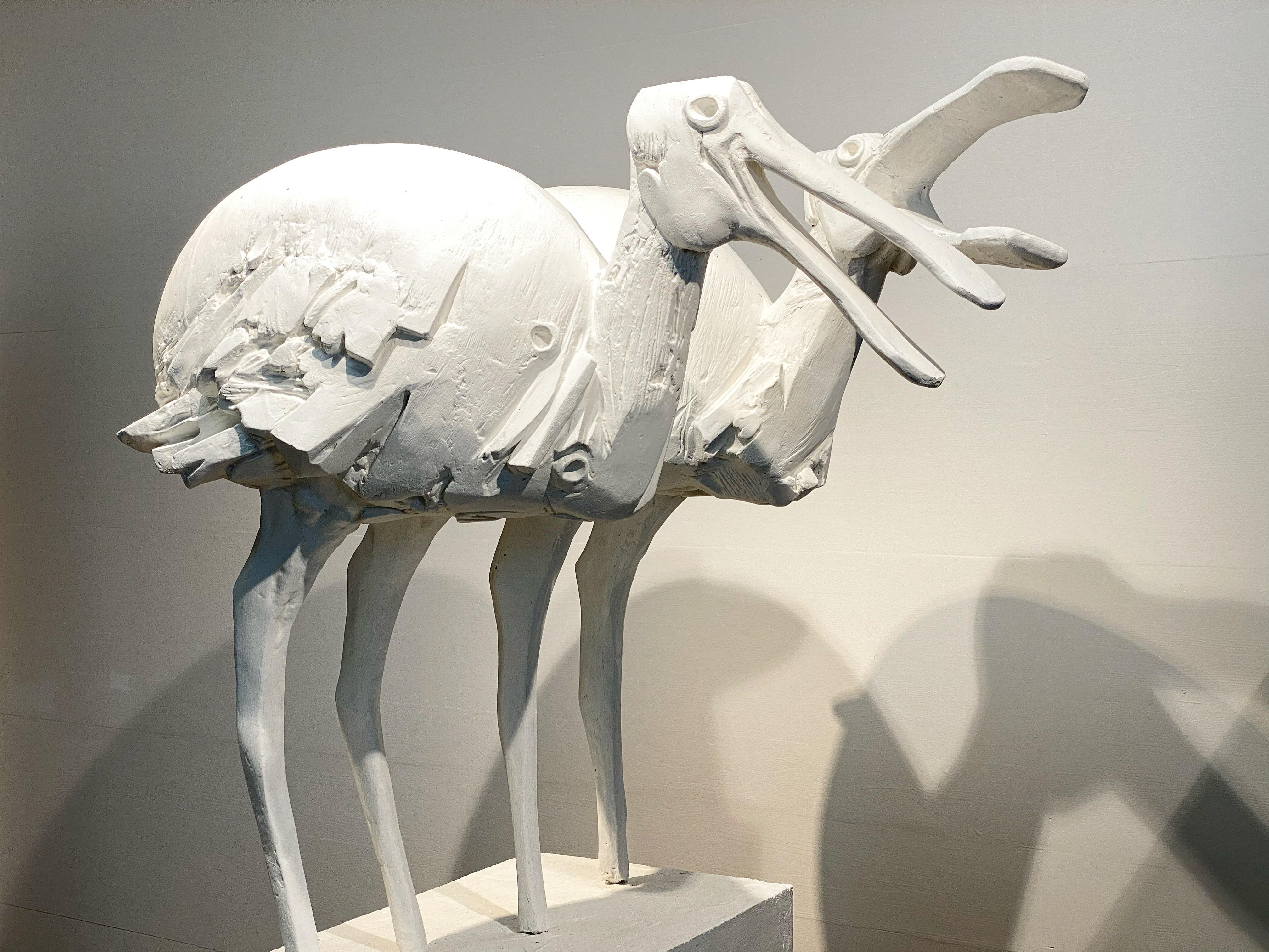Scultura animale di 2 uccelli goletta in vendita 2