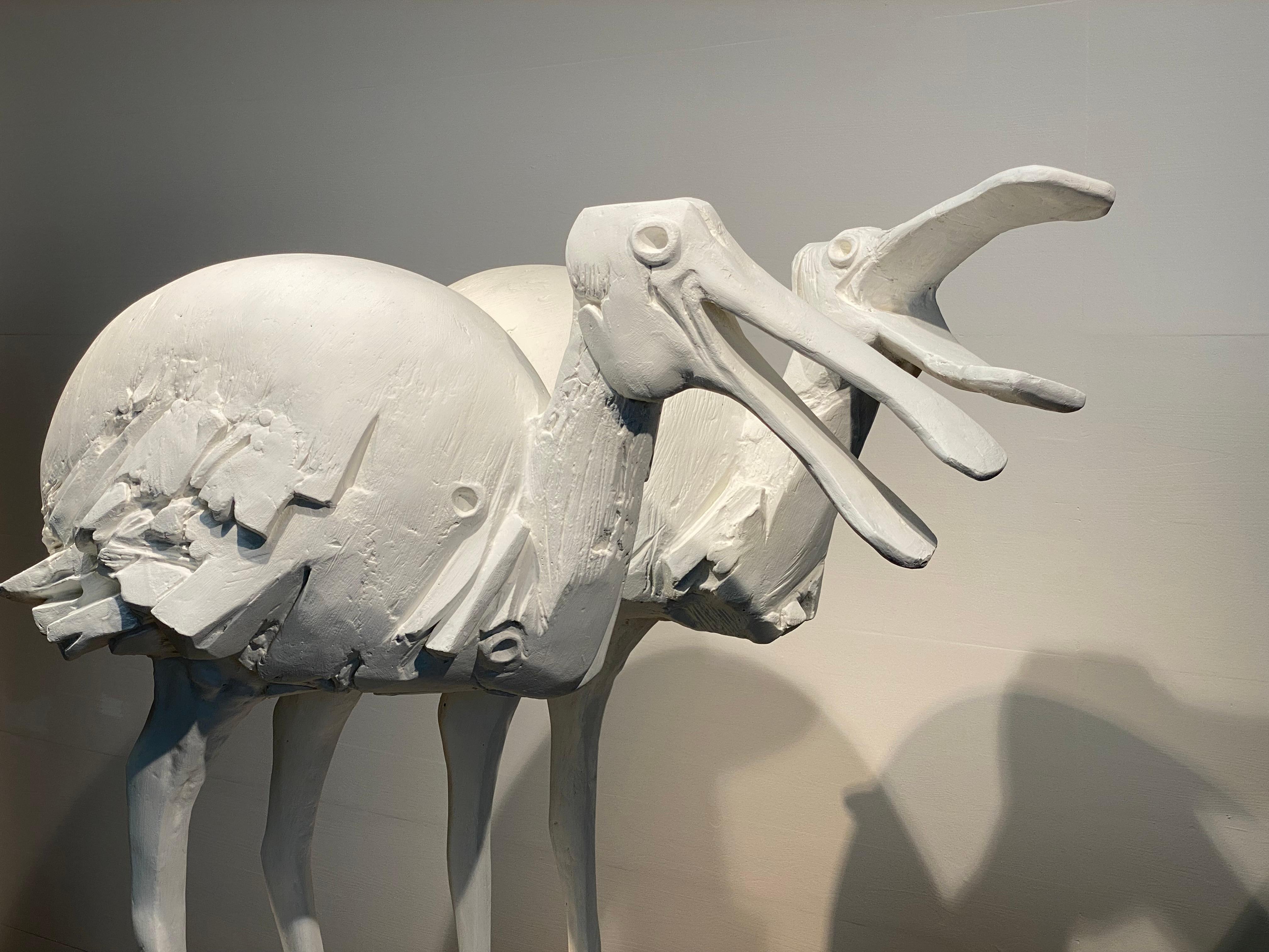 Scultura animale di 2 uccelli goletta in vendita 3