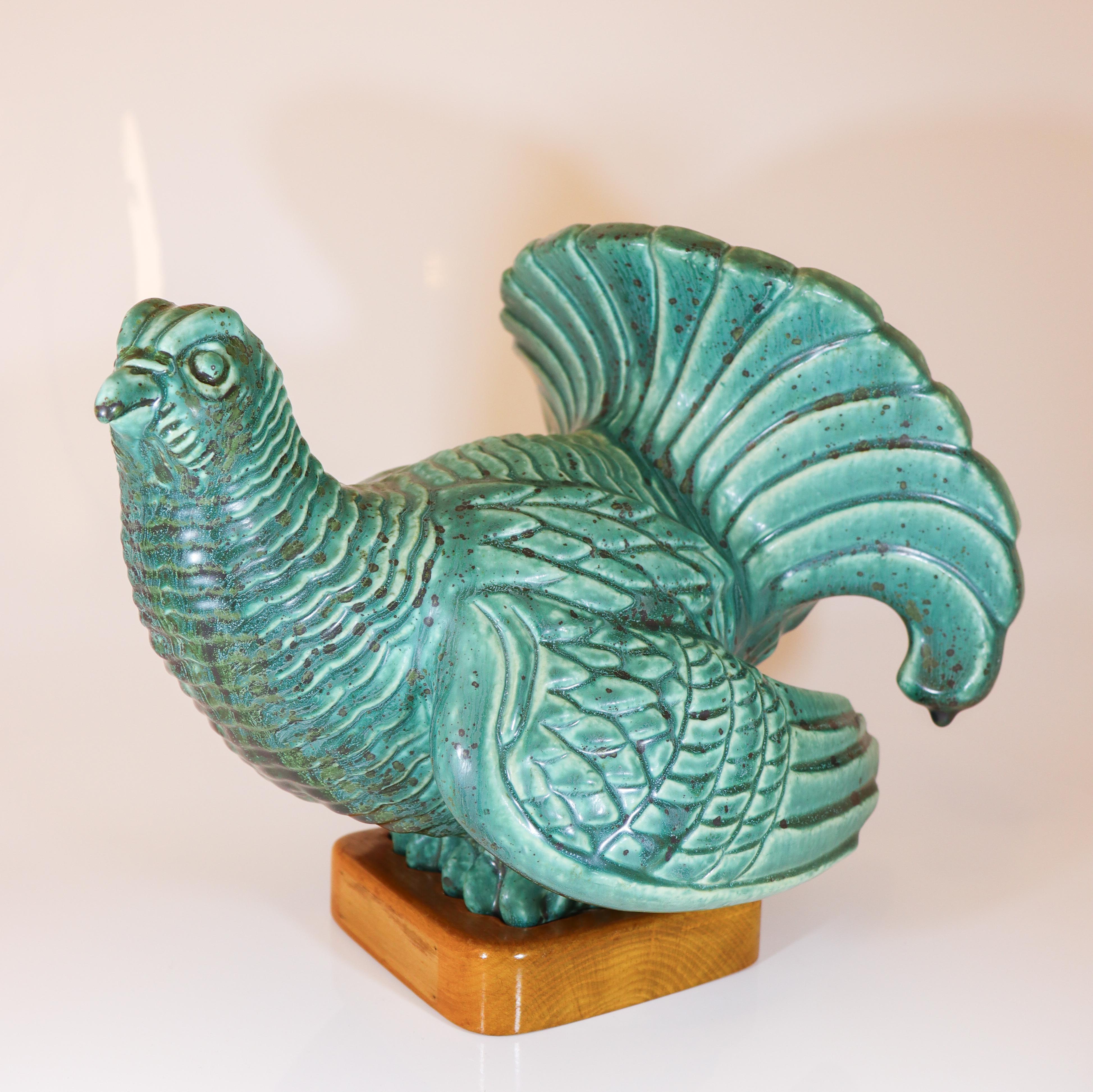 Scultura animale di un gallo cedrone Gunnar Nylund Rörstrand Metà del XX secolo in vendita 3