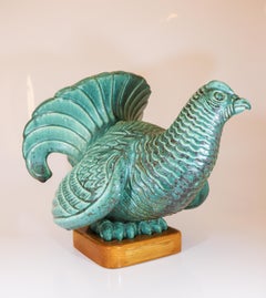 Animal Sculpture of a Capercaillie Bird Gunnar Nylund Rörstrand Mid-20th Century
