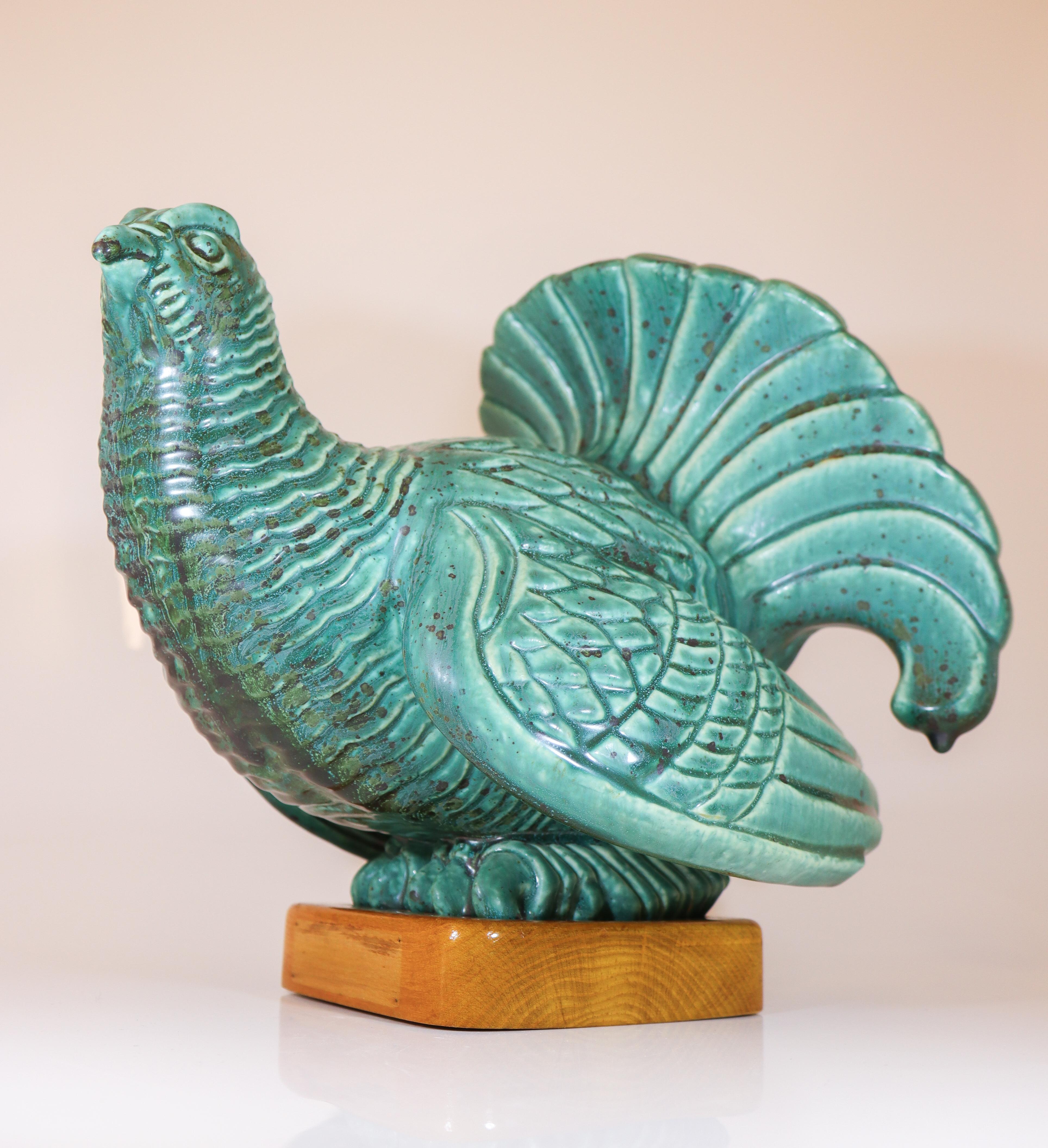 Scultura animale di un gallo cedrone Gunnar Nylund Rörstrand Metà del XX secolo in vendita 1