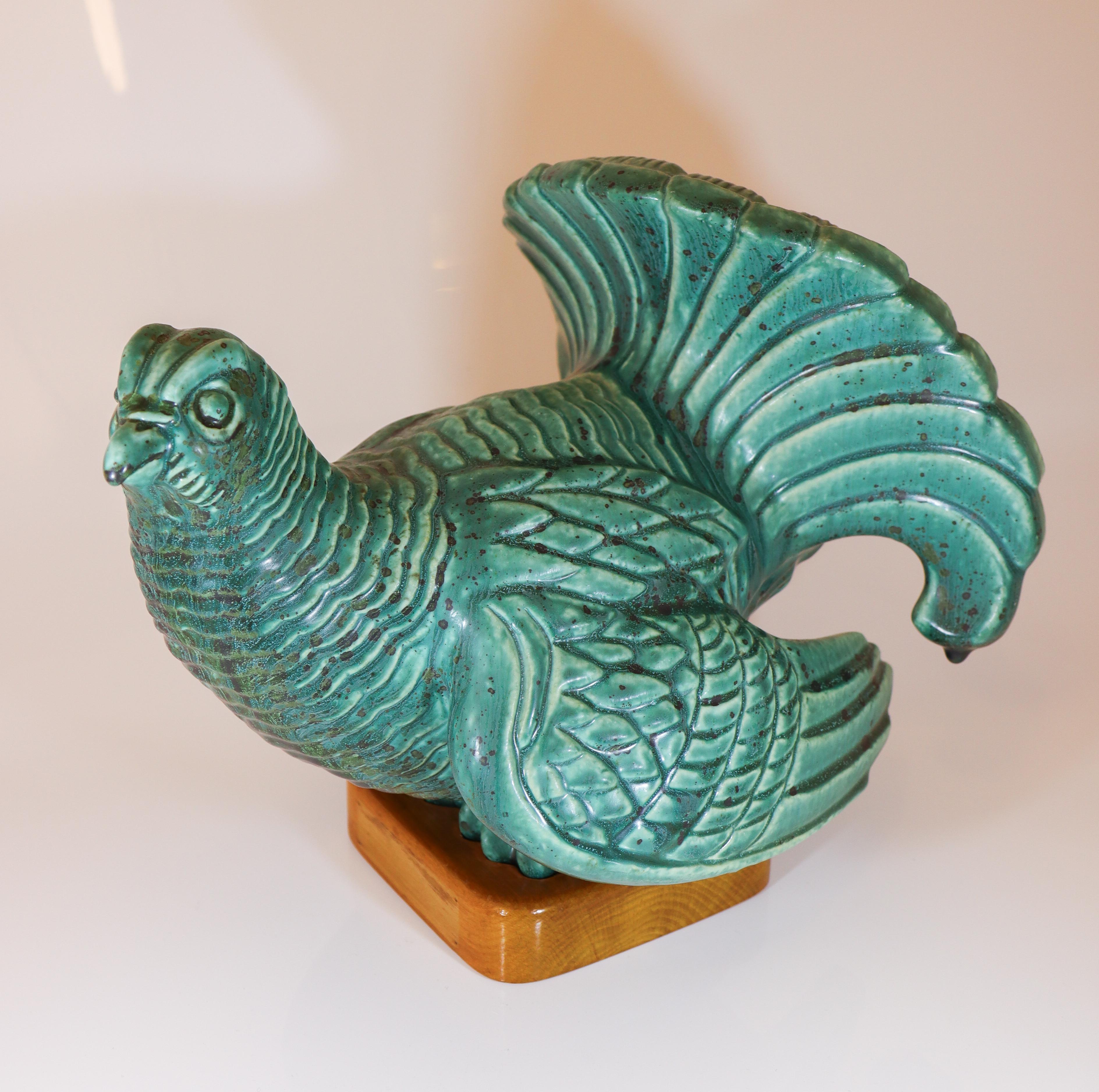 Scultura animale di un gallo cedrone Gunnar Nylund Rörstrand Metà del XX secolo in vendita 2