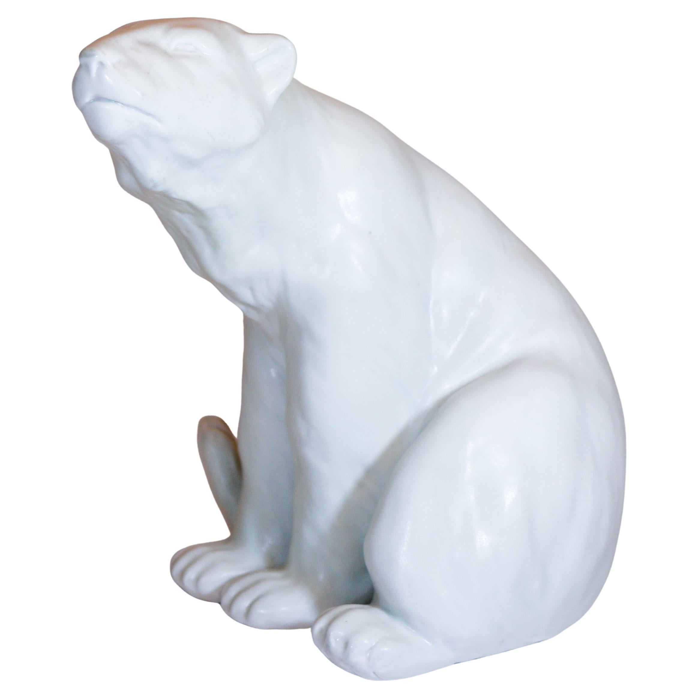 Animal Sculpture of a Polar Bear Gunnar Nylund Rörstrand Mid-20th Century