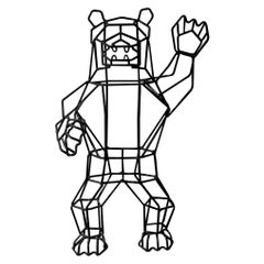 Animal Sculpture, The Wire Marching Bear by Bend Goods, Black