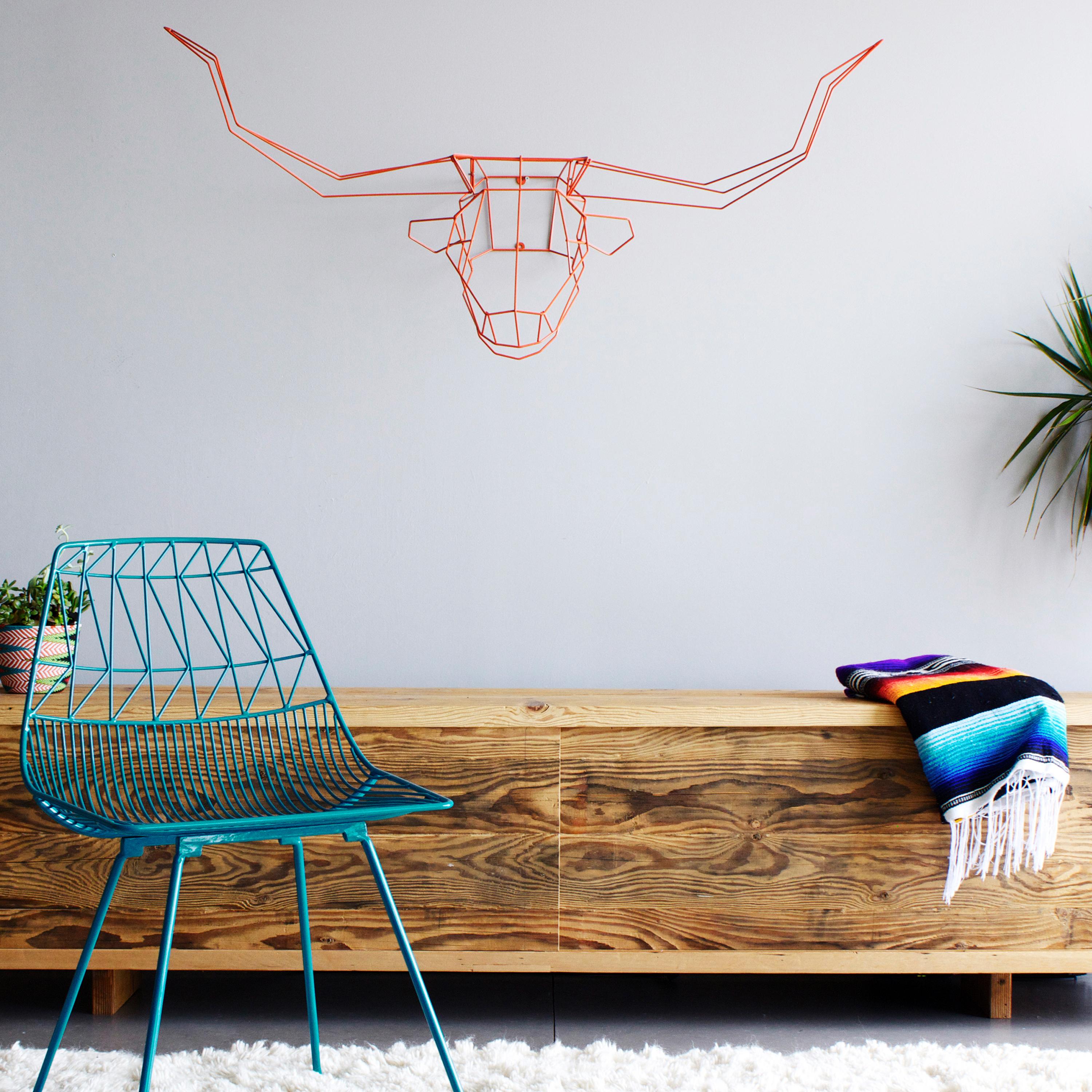 Unknown Animal Sculpture, Wall Art, The Long Horn by Bend Goods, Copper