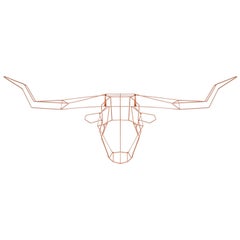 Animal Sculpture, Wall Art, The Long Horn by Bend Goods, Copper