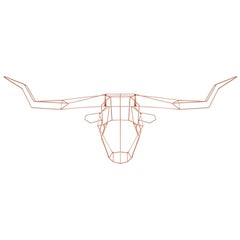 Animal Sculpture, Wall Art, The Long Horn by Bend Goods, Copper