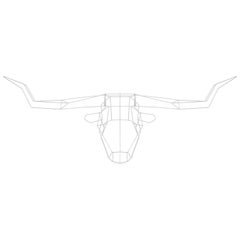 Animal Sculpture, Wall Art, the Long Horn by Bend Goods, White