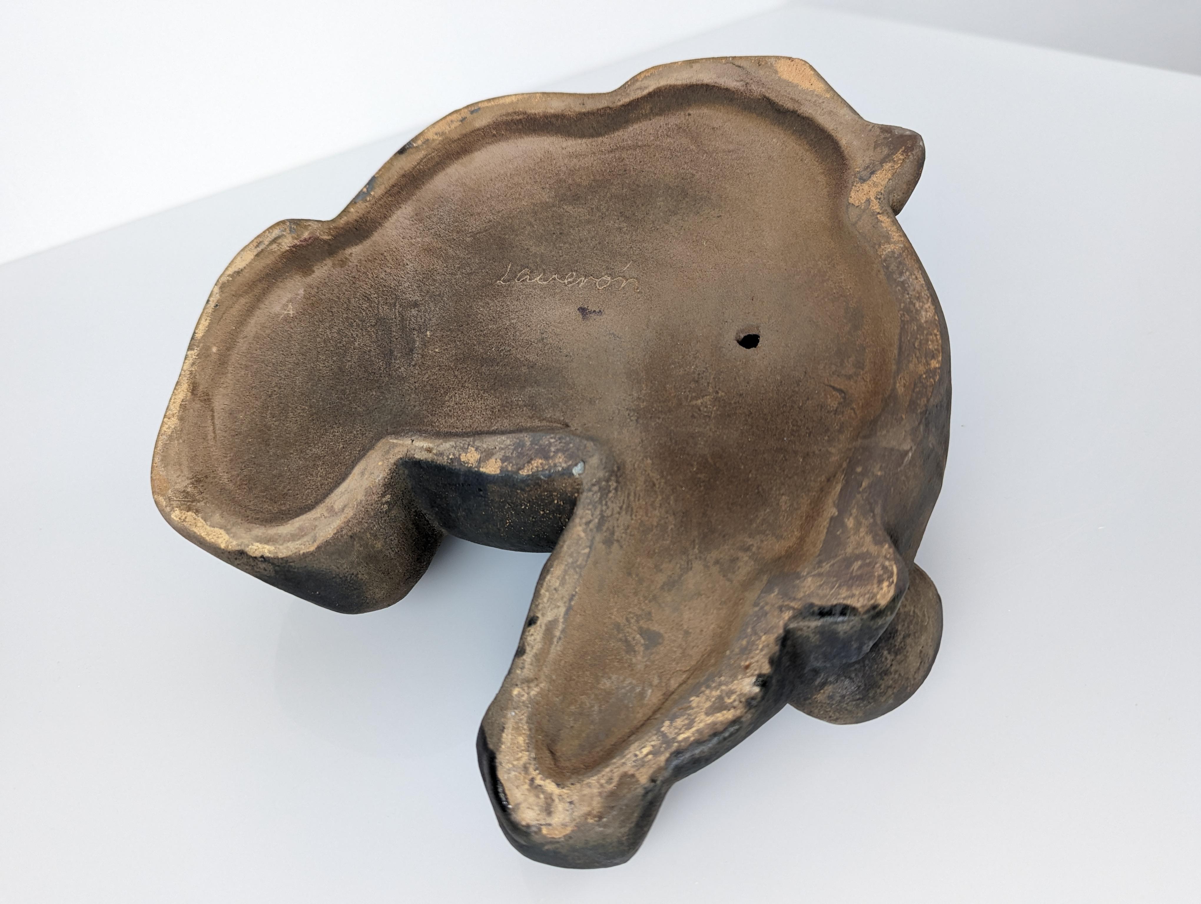 Ceramic Animal Sculpture Water Buffalo by Elena Laverón, 1980s For Sale