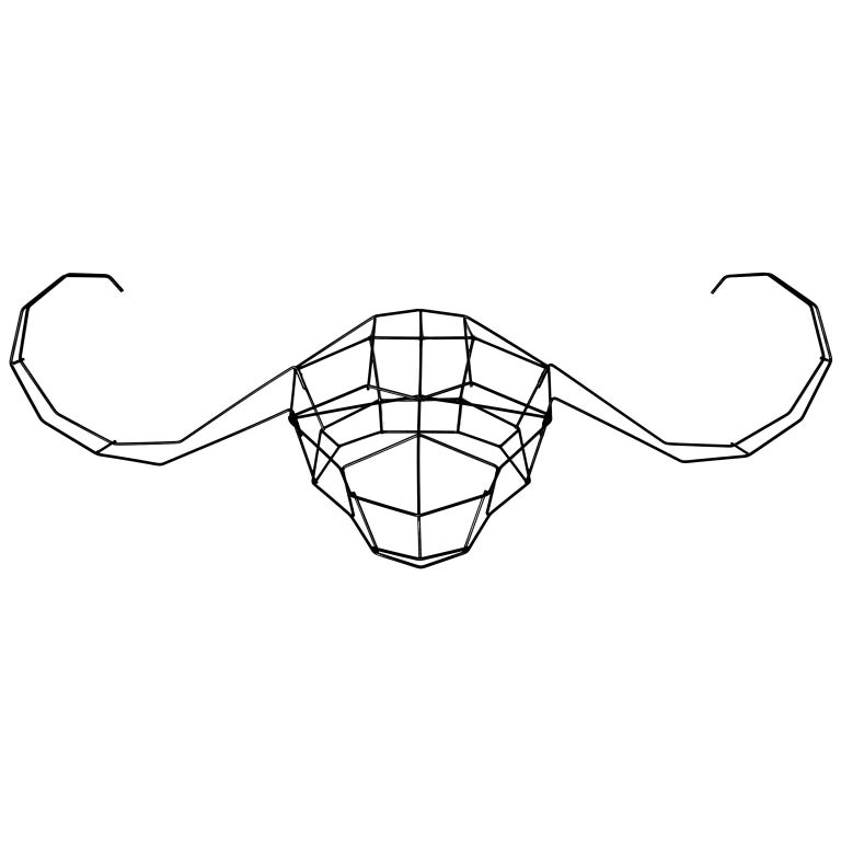 Animal Sculpture, Wire Papa Buffalo, Wall Mounted Art by Bend Goods, Black For Sale at 1stDibs Animal Sculpture, Wire Papa Buffalo, Wall Mounted Art by Bend Goods, Black For Sale at 1stDibs