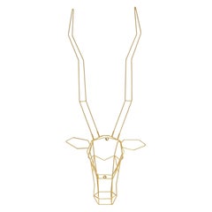 Animal Sculptures, Wire Gazelle, Wall Mounted Art by Bend Goods, Gold