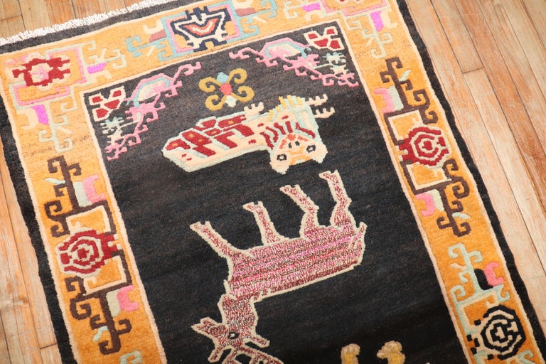 Animal Vintage Tibetan Carpet For Sale at 1stDibs