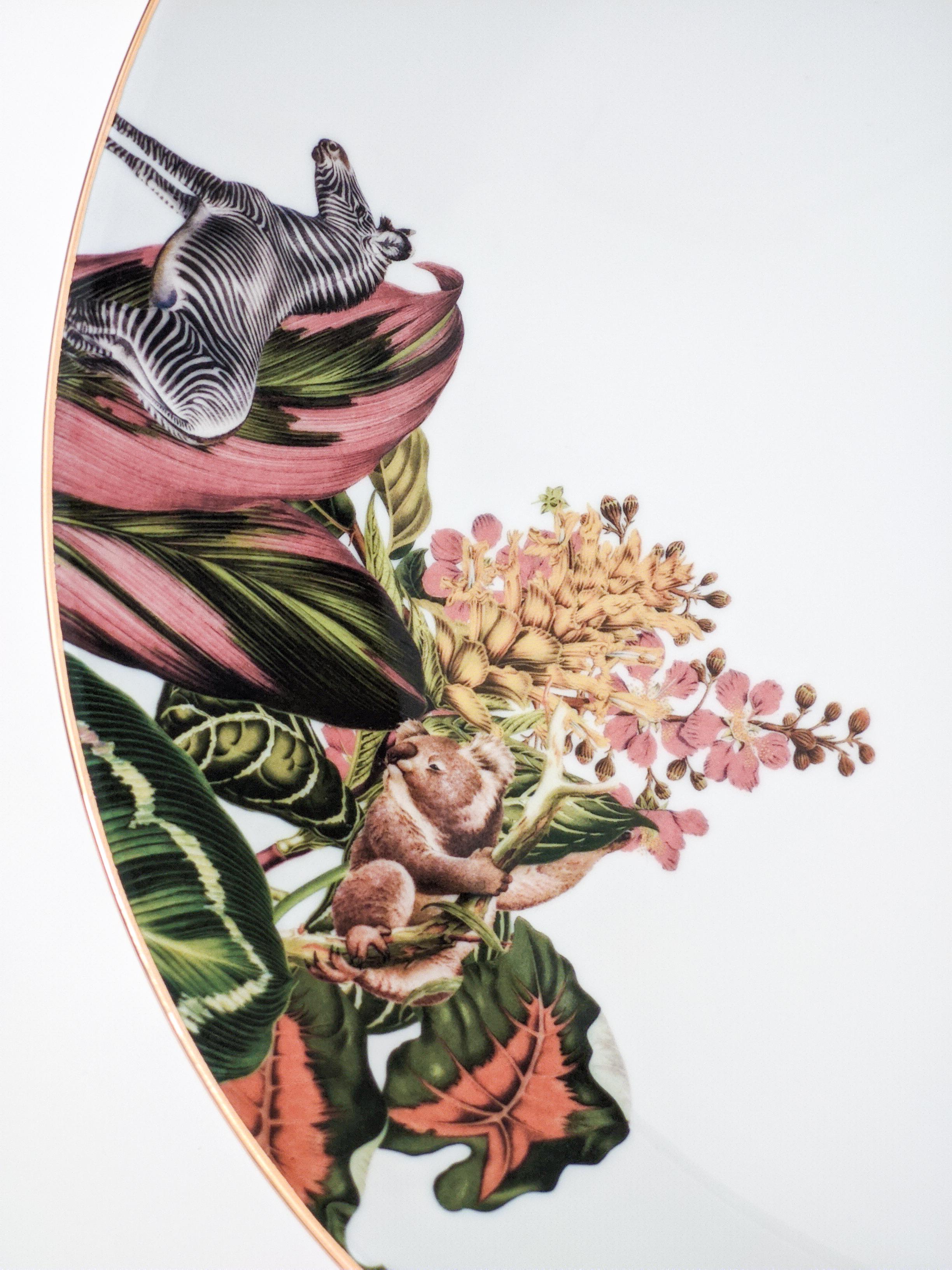 Italian Animalia, bol contemporain en porcelaine décorée Design by Vito Nesta  en vente