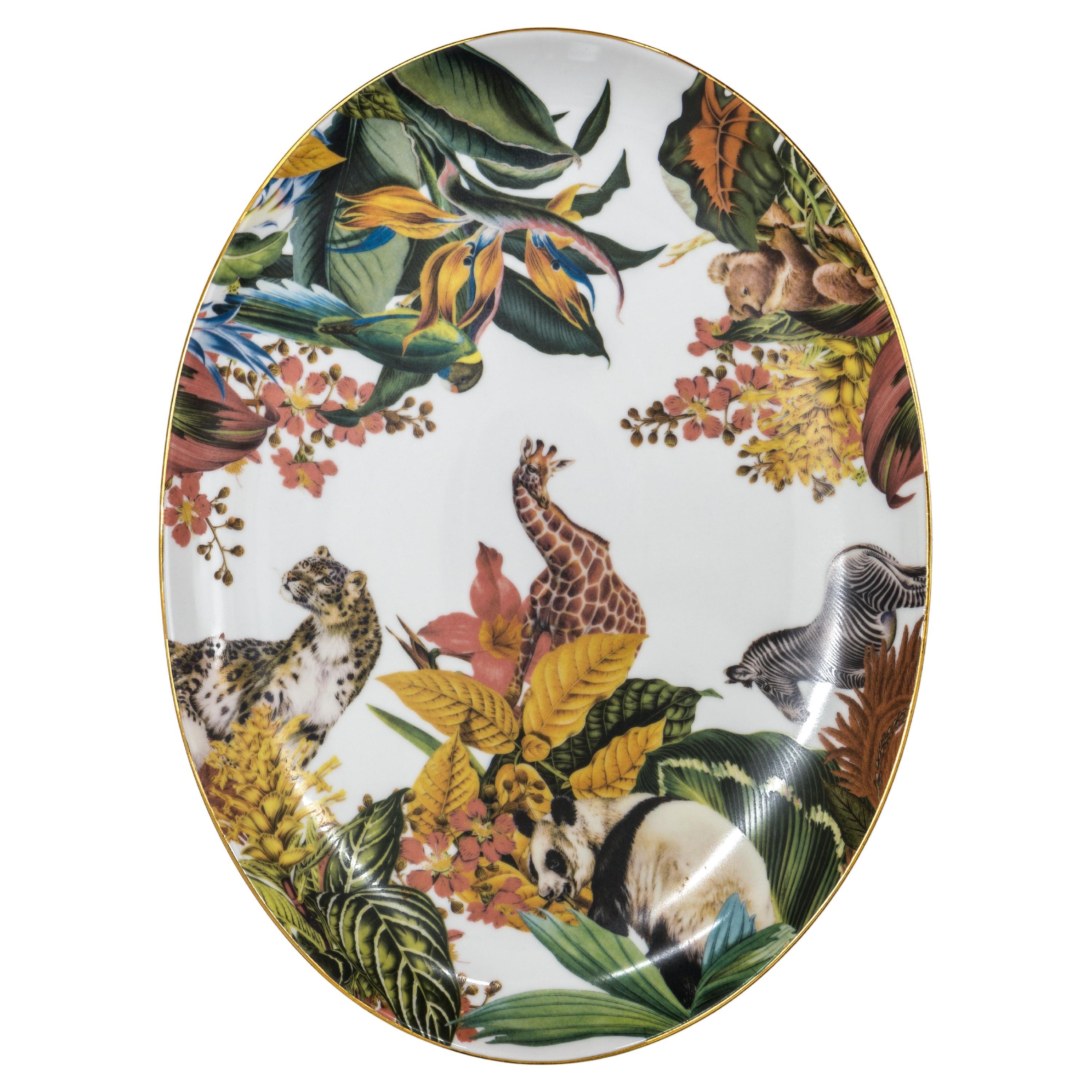 Animalia, Contemporary Decorated Porcelain Tray Design by Vito Nesta 
