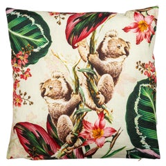 Animalia, Contemporary Linen Printed Pillow by Vito Nesta