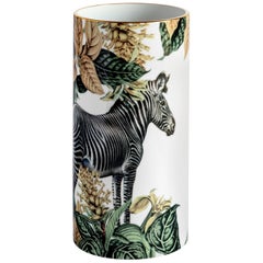 Animalia, Contemporary Porcelain Vase with Decorative Design by Vito Nesta