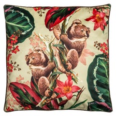 Animalia, Contemporary Velvet Printed Pillow by Vito Nesta