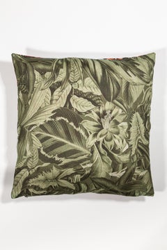 Animalia, Giraffes, Contemporary Linen Printed Pillow by Vito Nesta