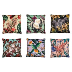 Animalia, Contemporary Velvet Printed Pillows by Vito Nesta