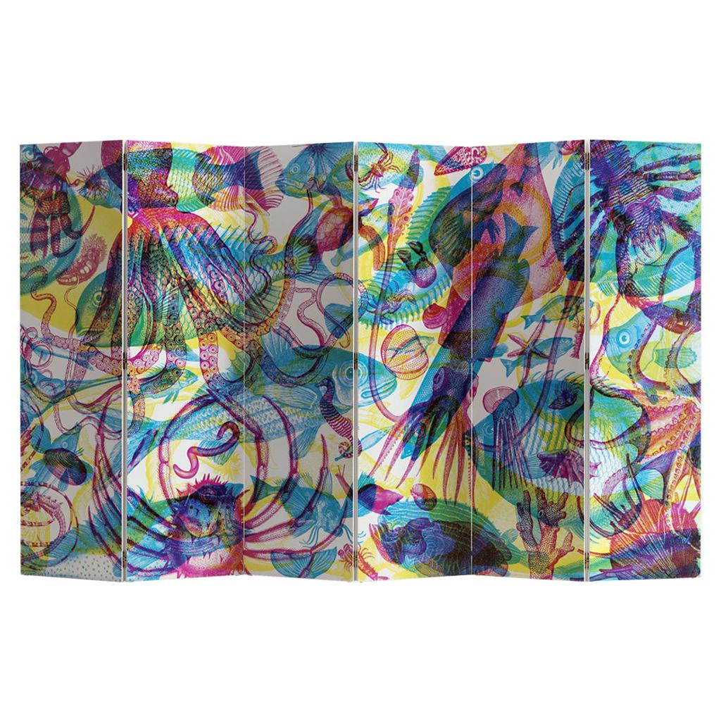 Animalia Room Divider Screen 6panel RGB Lights Interactive by Carnovsky For Sale