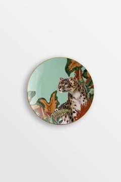 Animalia, Six Contemporary Porcelain Bread Plates with Decorative Design