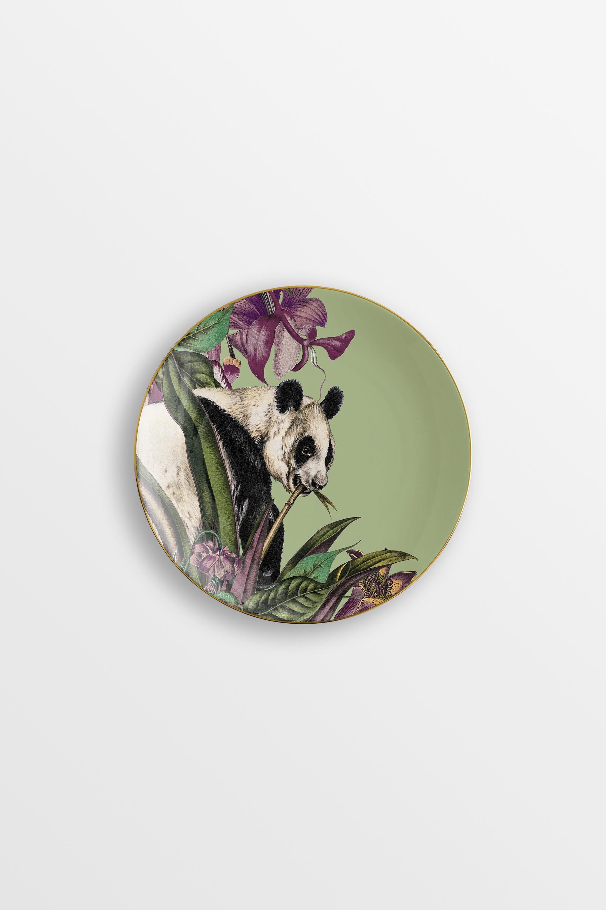 Animalia, Sei piatti da pane in porcellana contemporanea con design decorativo In condizioni Nuovo in vendita a Milano, Lombardia