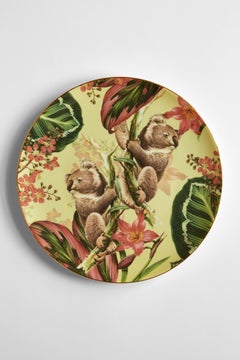 Animalia, six assiettes à dîner en porcelaine contemporaine au design décoratif