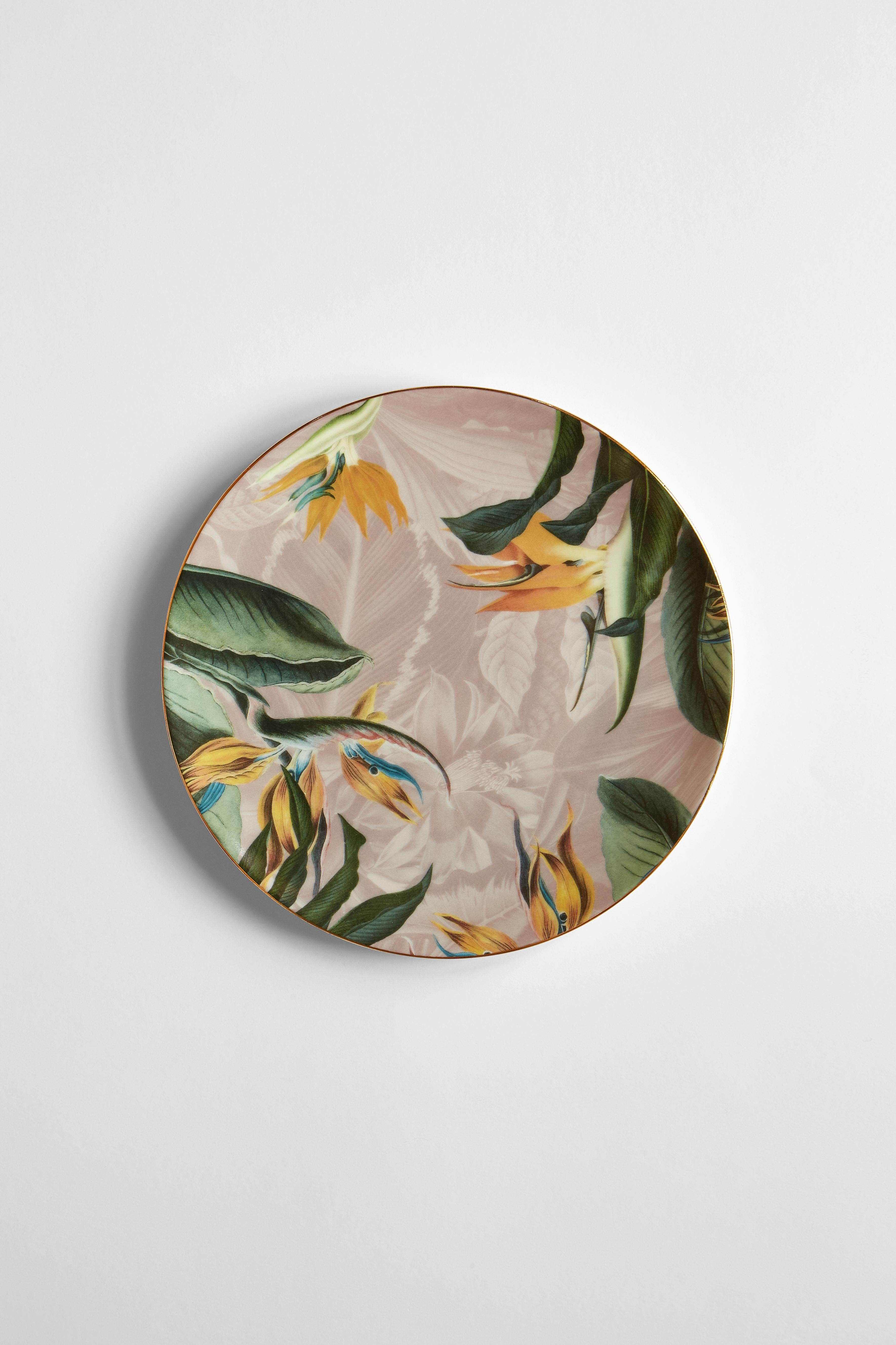 Animalia, Six Contemporary Porcelain Dessert Plates with Decorative Design For Sale 2